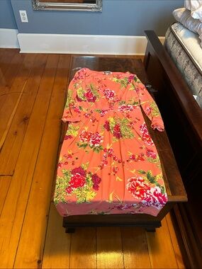 Serra Coral Floral Long-Sleeve Casual Dress
